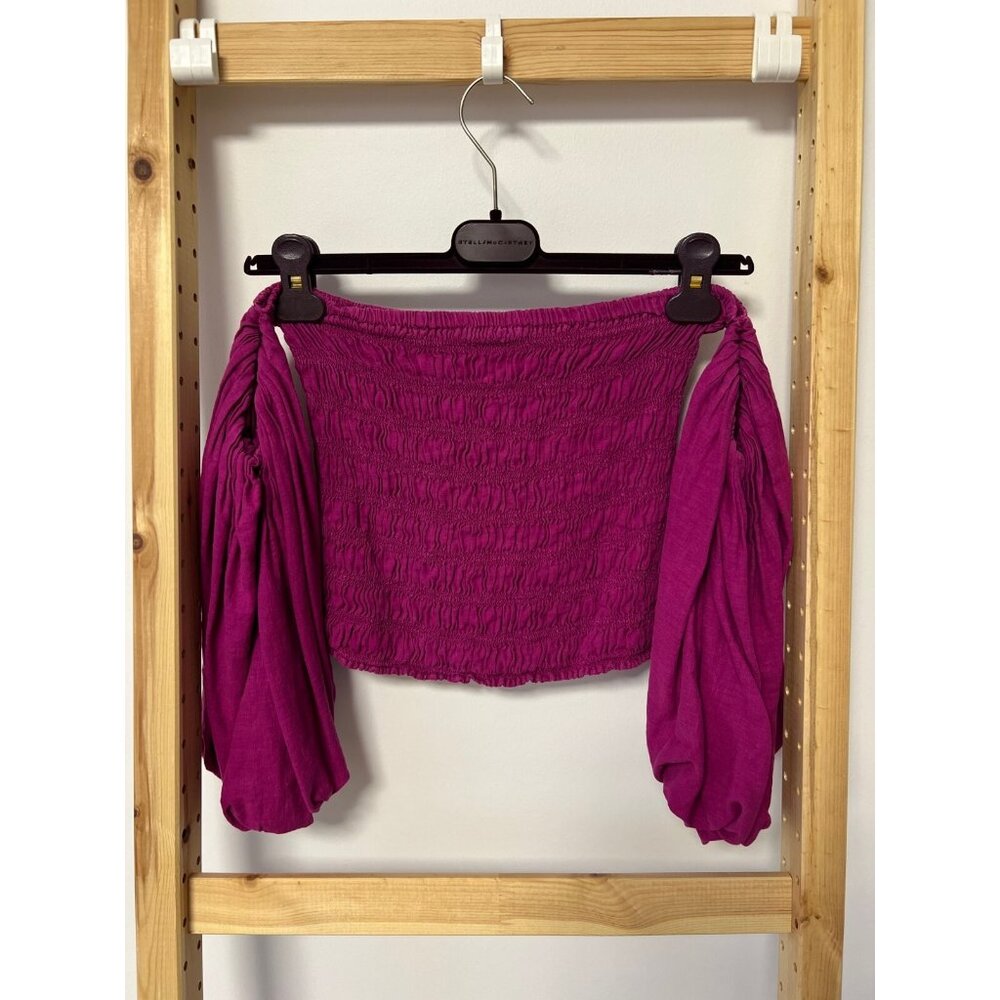 Young Fabulous & Broke YFB Smocked Square Neck Top Magenta ( S )